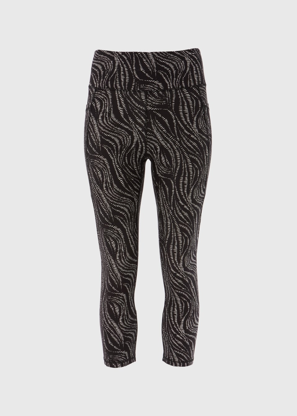 Souluxe Black Mono Printed Capri Leggings