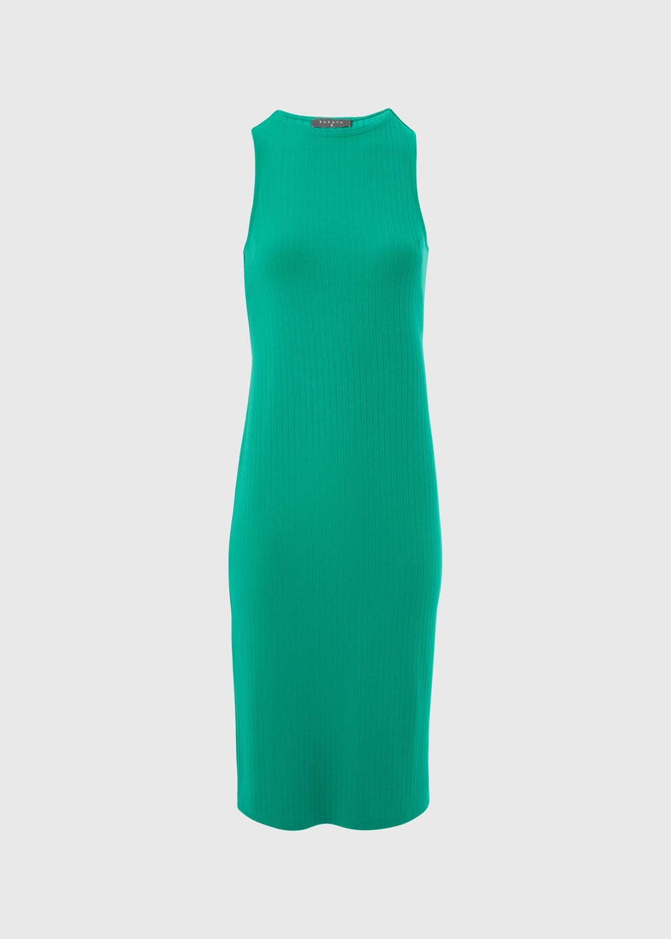 Green Ribbed Mini Racer Dress