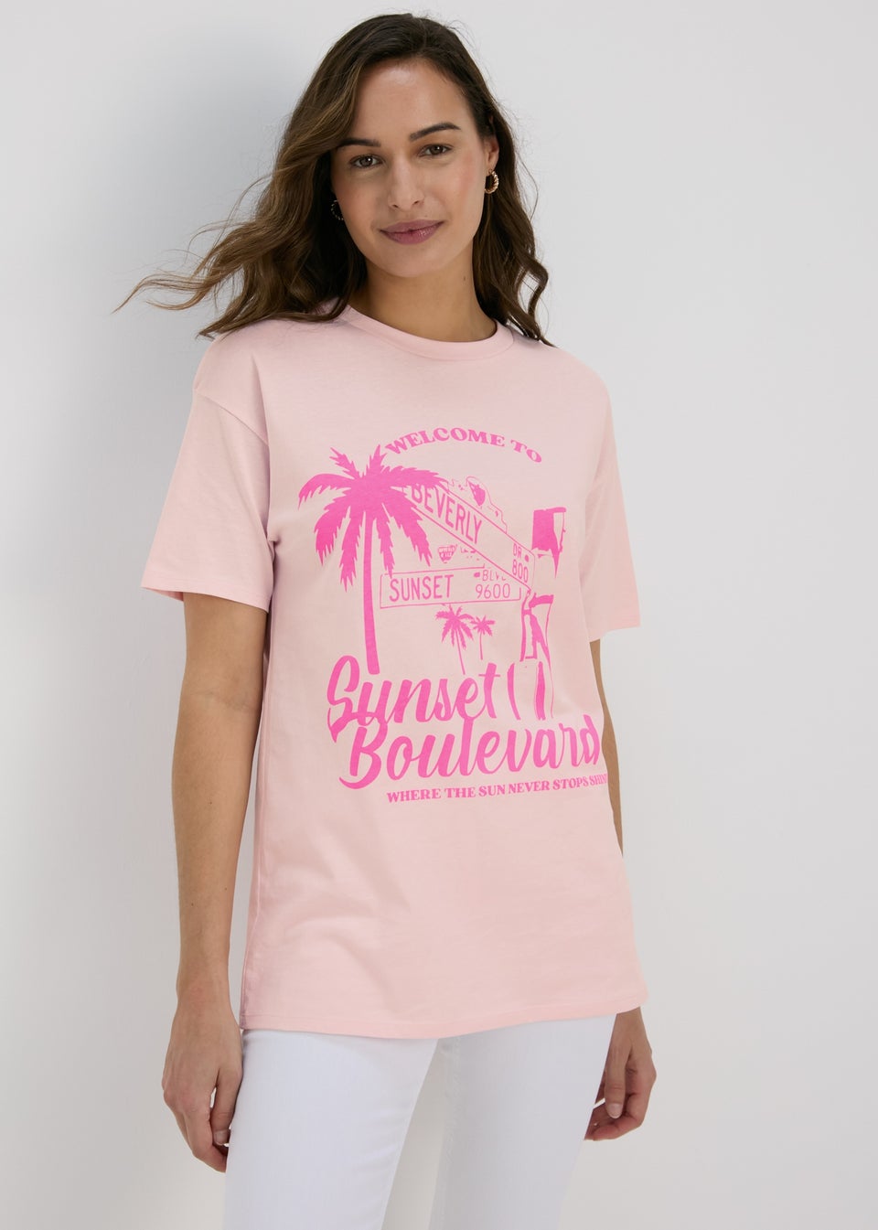 Pink Venice Beach Oversized T-Shirt