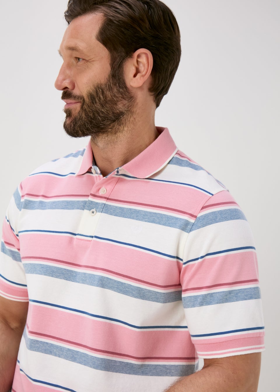 Lincoln Pink Multicolour Stripe Polo Shirt