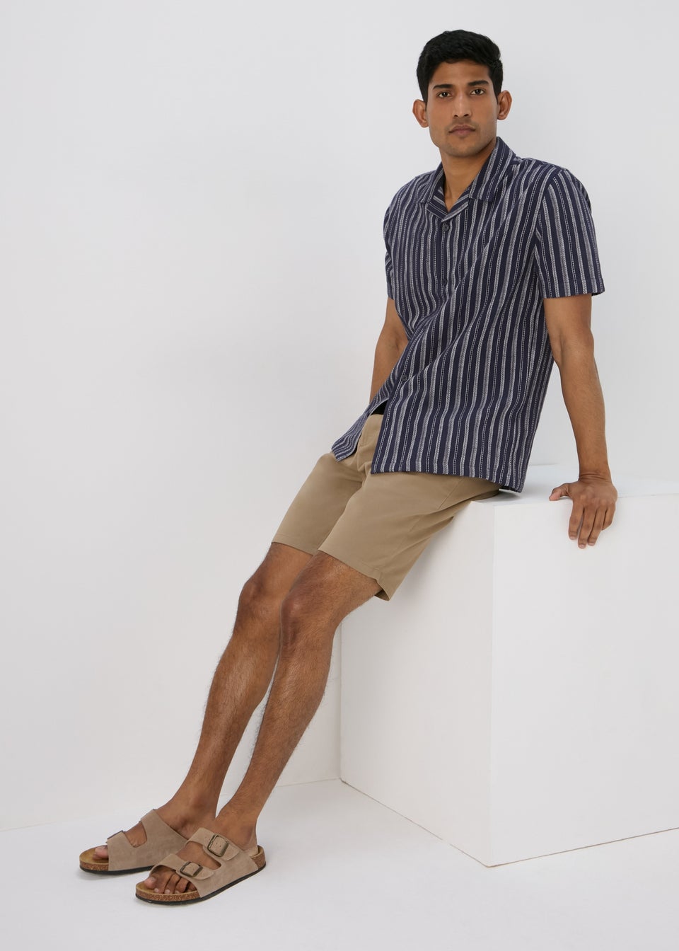 Navy Stripe Cheese Cloth Shirt