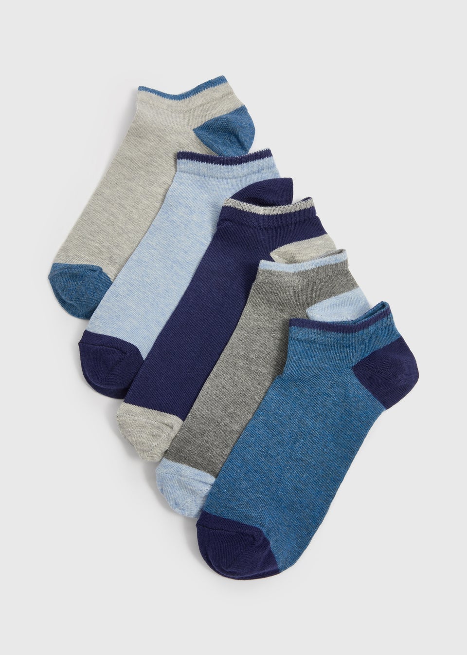 5 Pack Blue Design Trainer Socks
