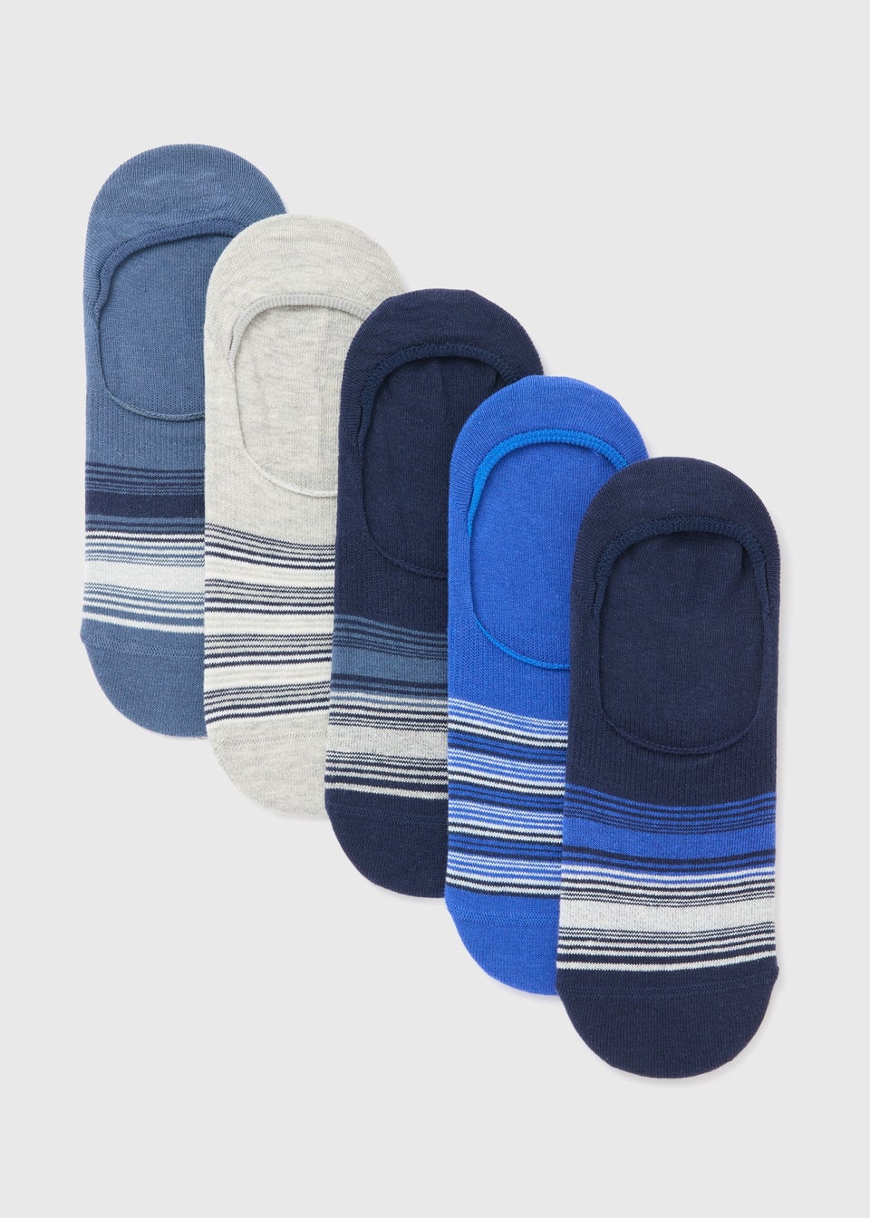 5 Pack Blue Invisible Socks
