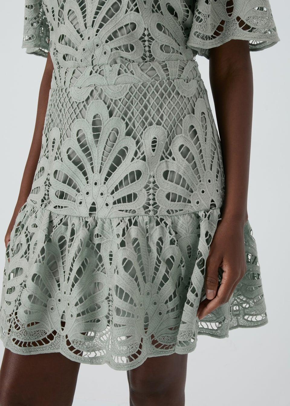 Et Vous Mint Lace Mini Skirt
