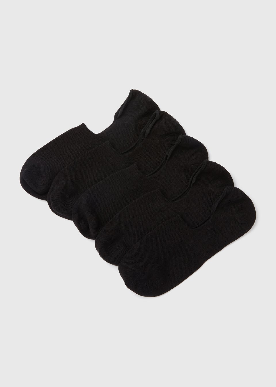 5 Pack Black Invisible Socks - Matalan