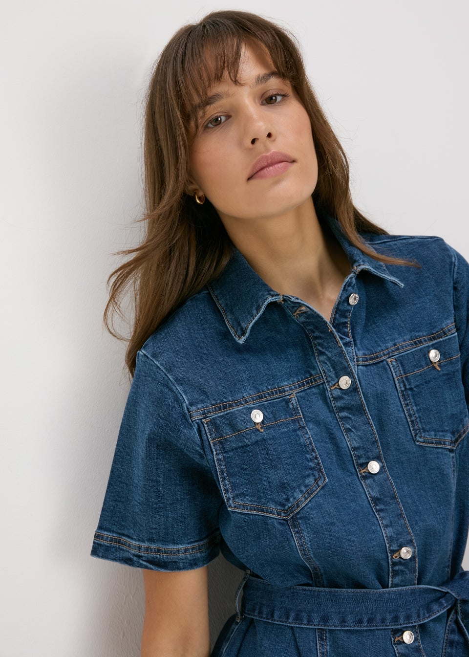 Dark Wash Denim Utility Dress Matalan