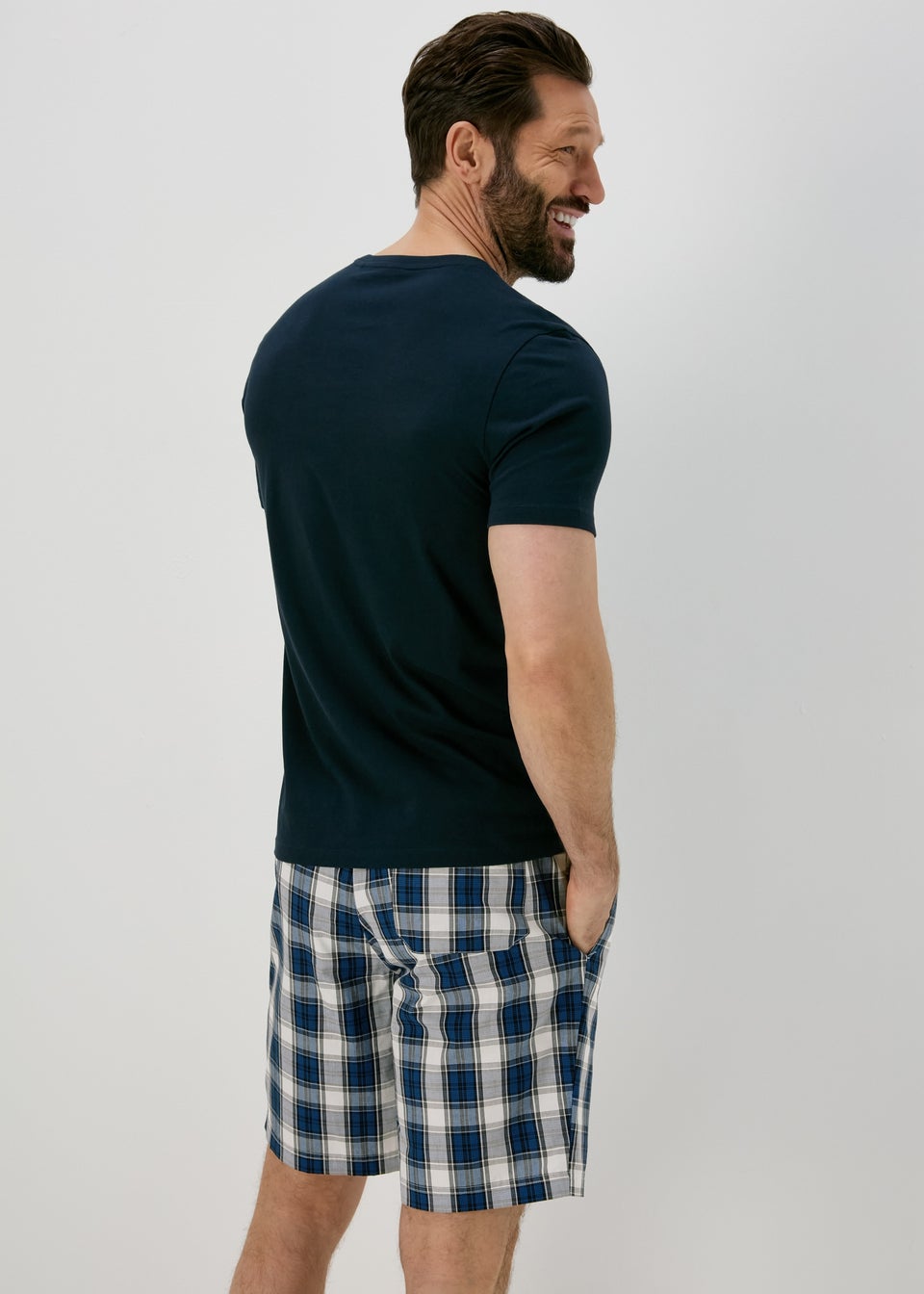 Blue Check Woven Shorts