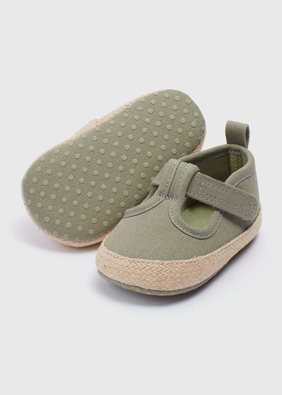 Baby Khaki T Bar Canvas Shoes (Newborn-18mths)
