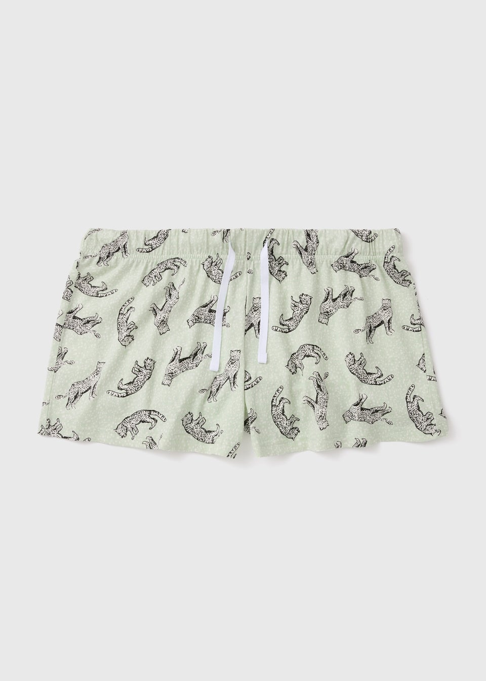 Cream Animal Print Pyjama Shorts