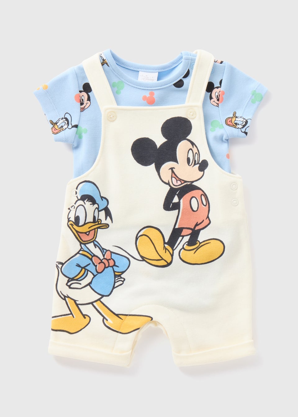 Disney Cream Baby Mickey Dungaree & Bodysuit Set (Newborn-23mths)