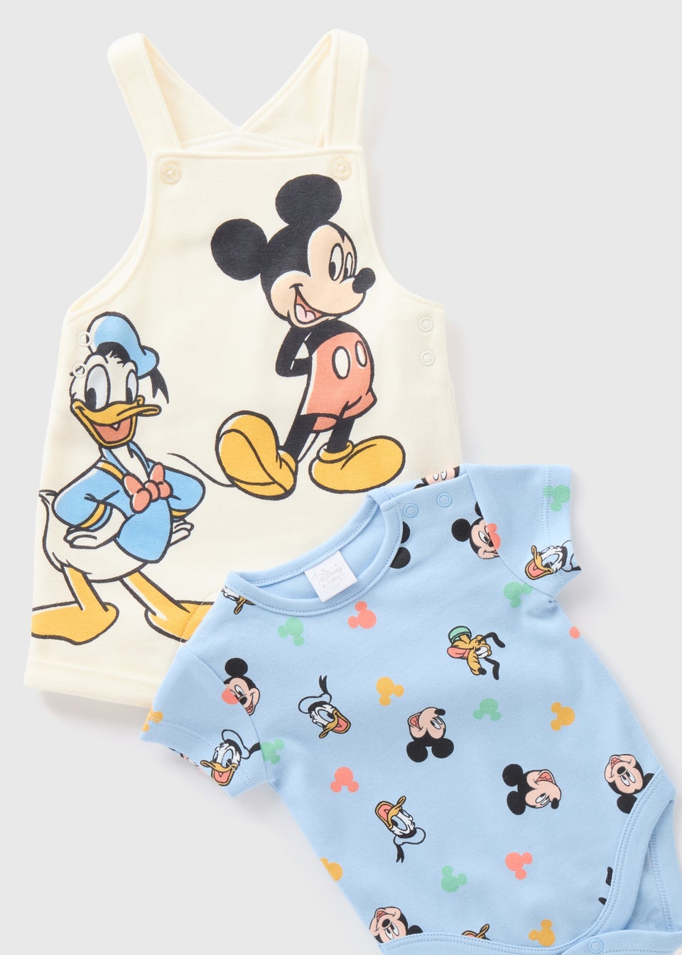 Disney Cream Baby Mickey Dungaree & Bodysuit Set (Newborn-23mths)