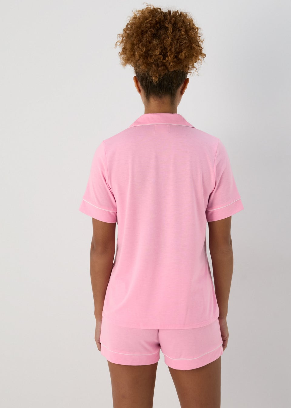 Pink Piped Jersey Pyjama Set