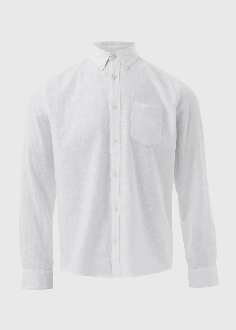 White Roll Up Sleeve Linen Viscose Shirt
