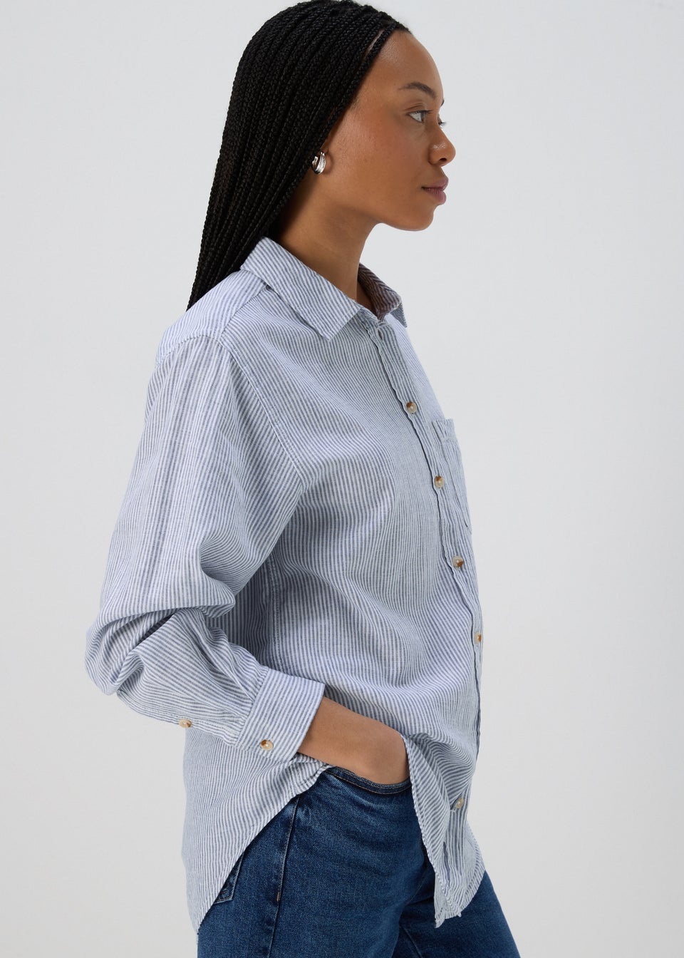 Blue Stripe Linen Shirt