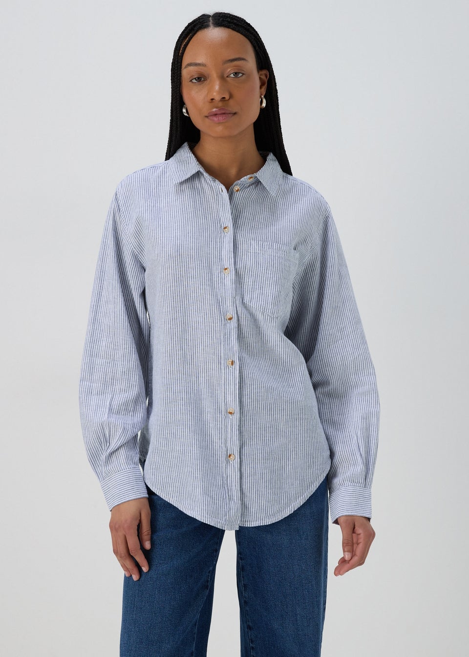 Blue Stripe Linen Shirt