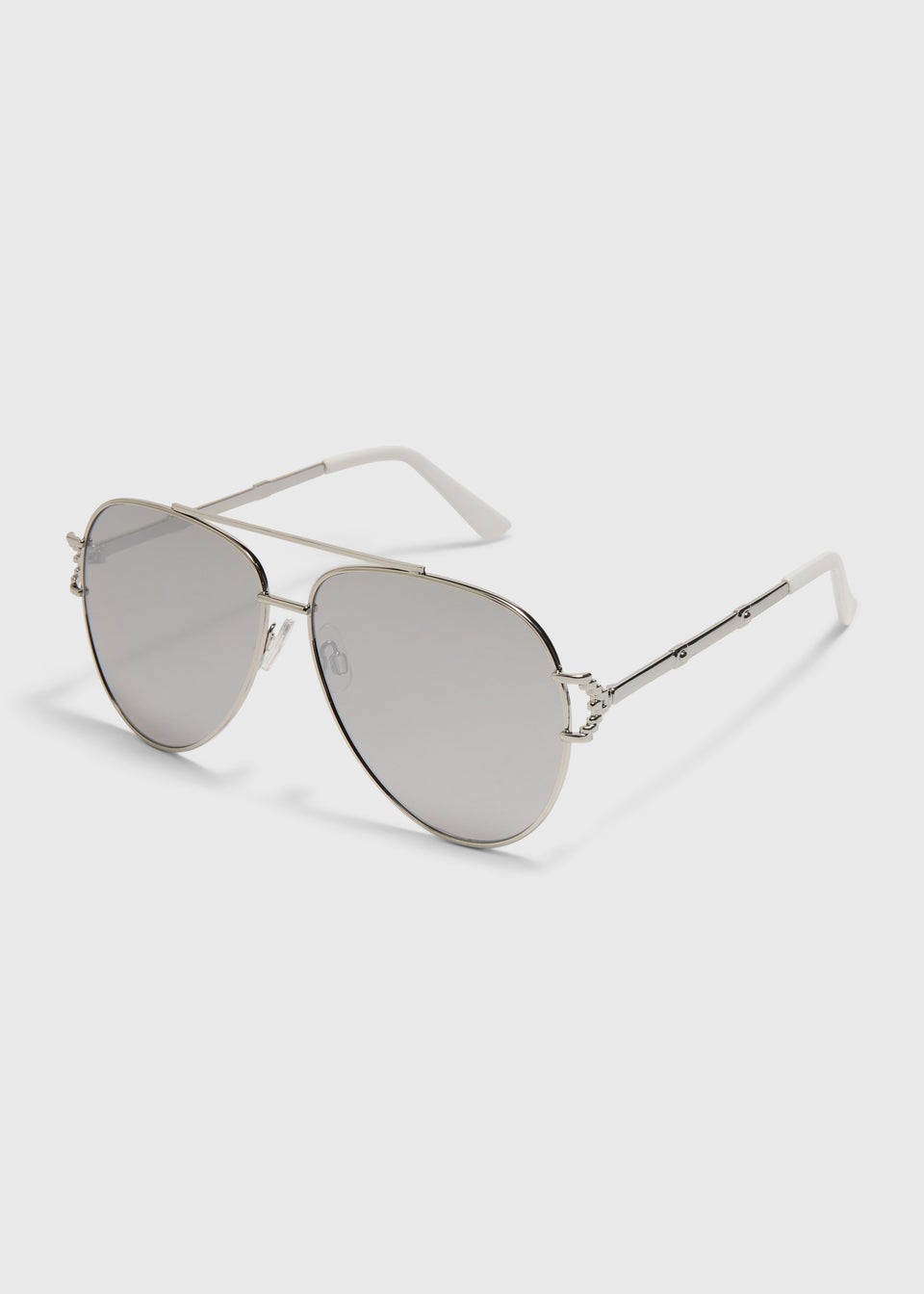 Silver aviator sunglasses store