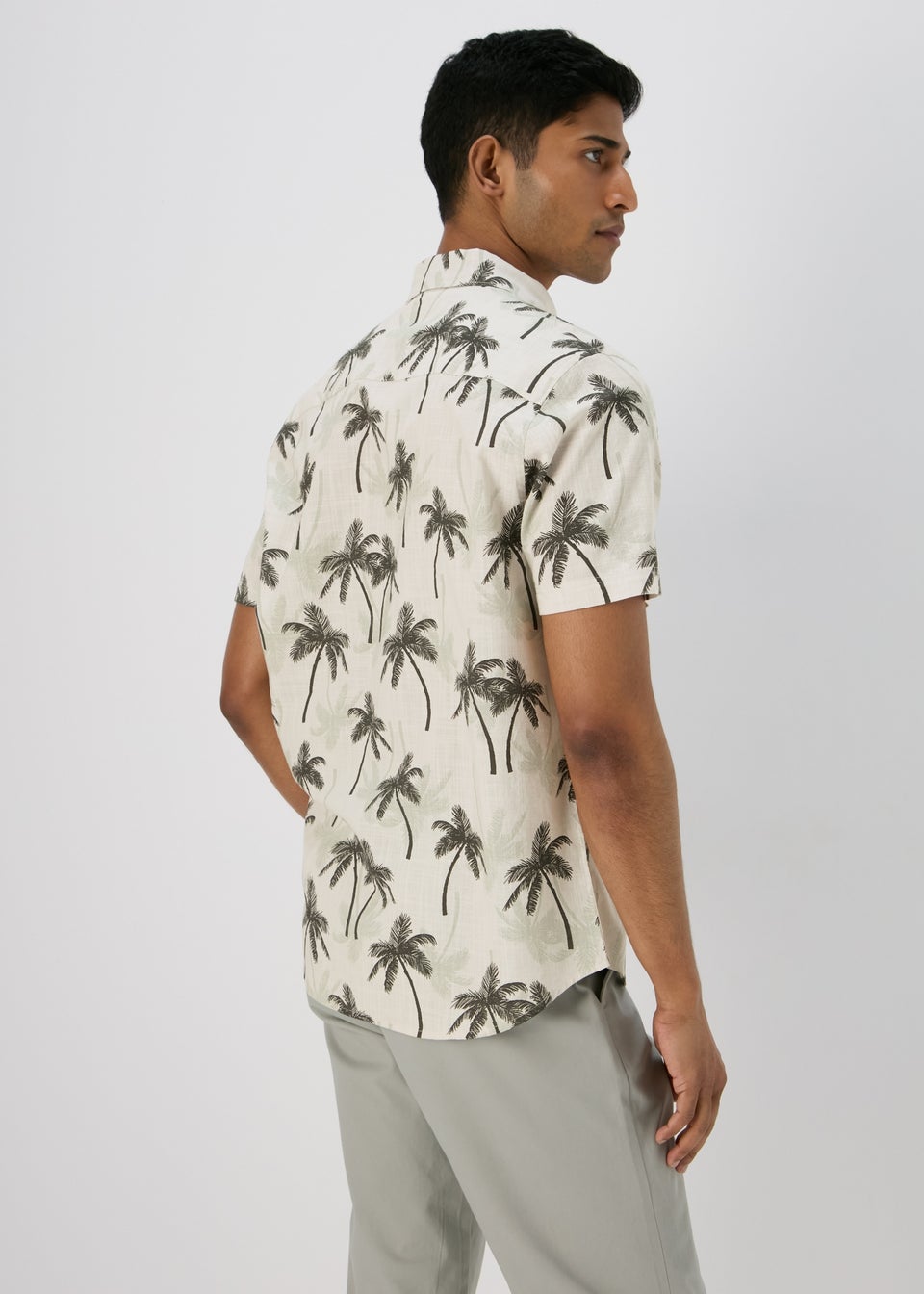 White Palm Print Shirt