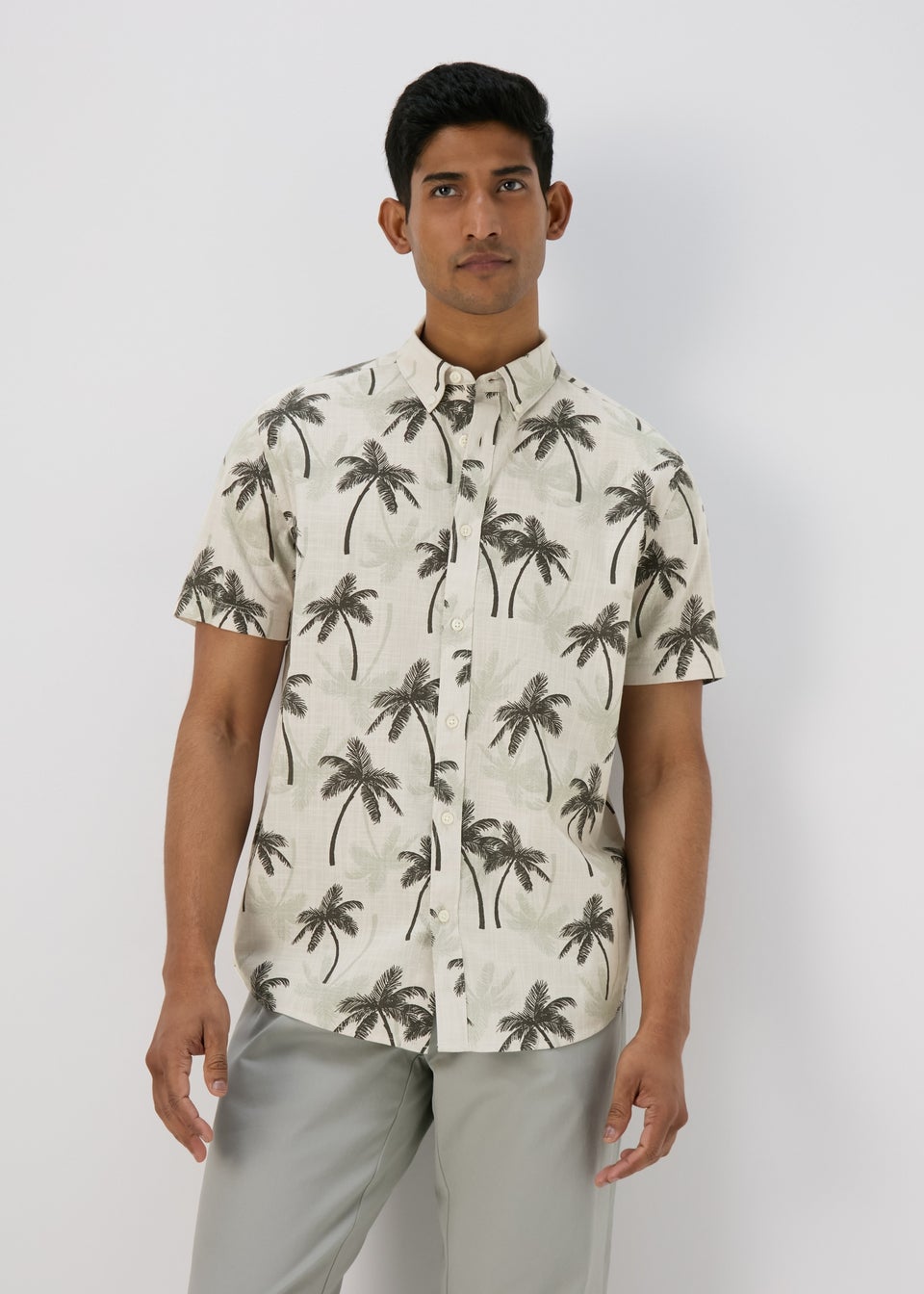 White Palm Print Shirt