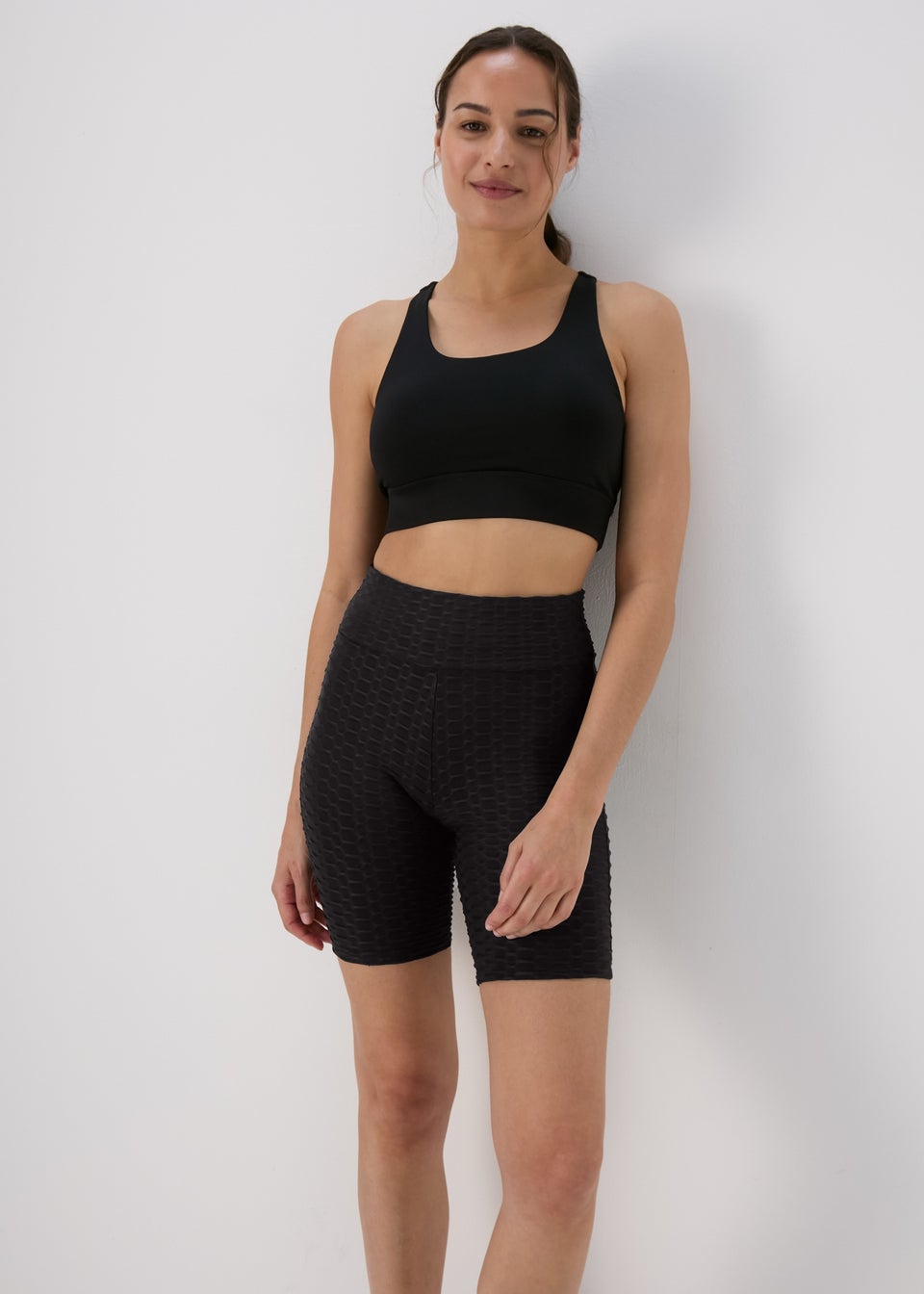 Souluxe Black Ruched Shorts