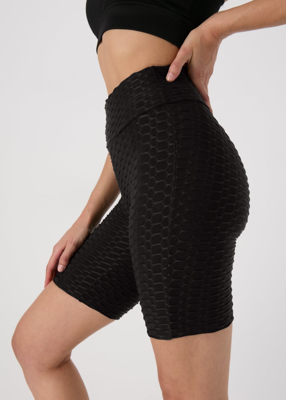 Souluxe Black Ruched Shorts