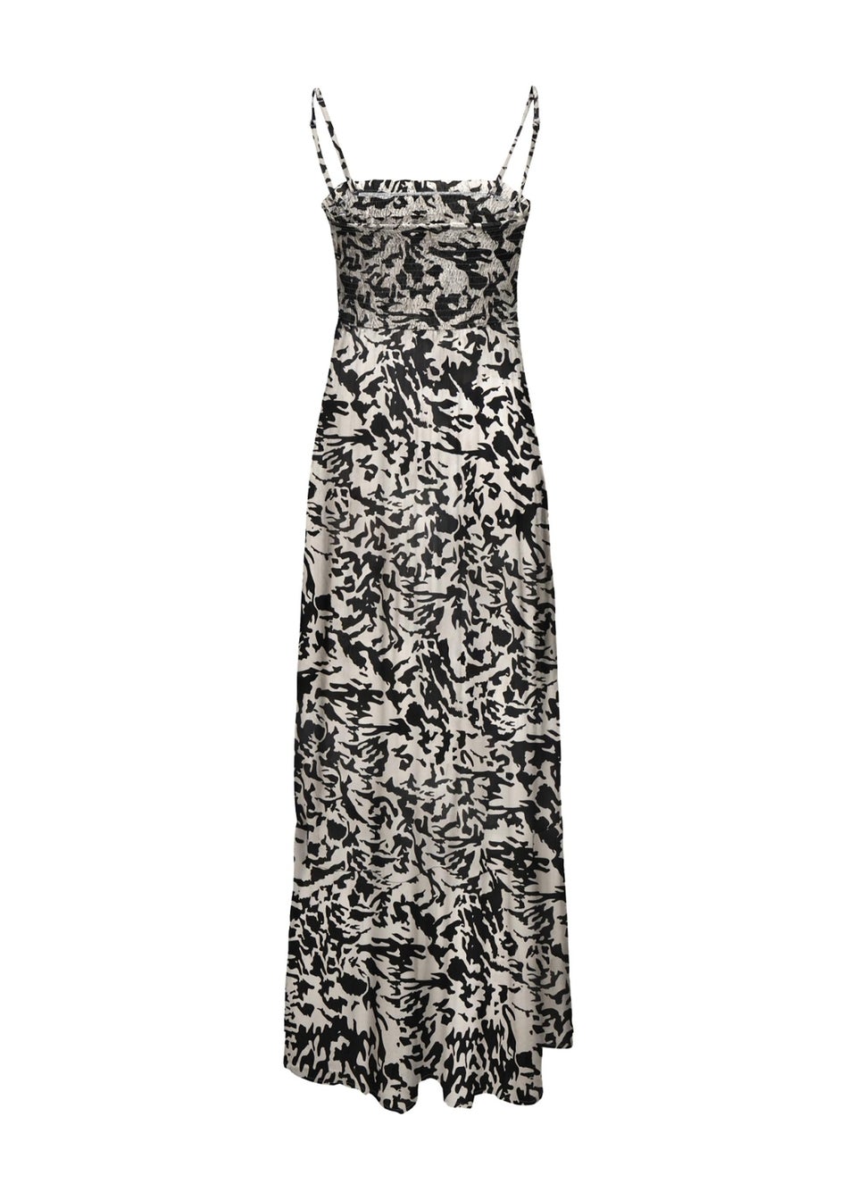 Black & White Print Smock Maxi Dress