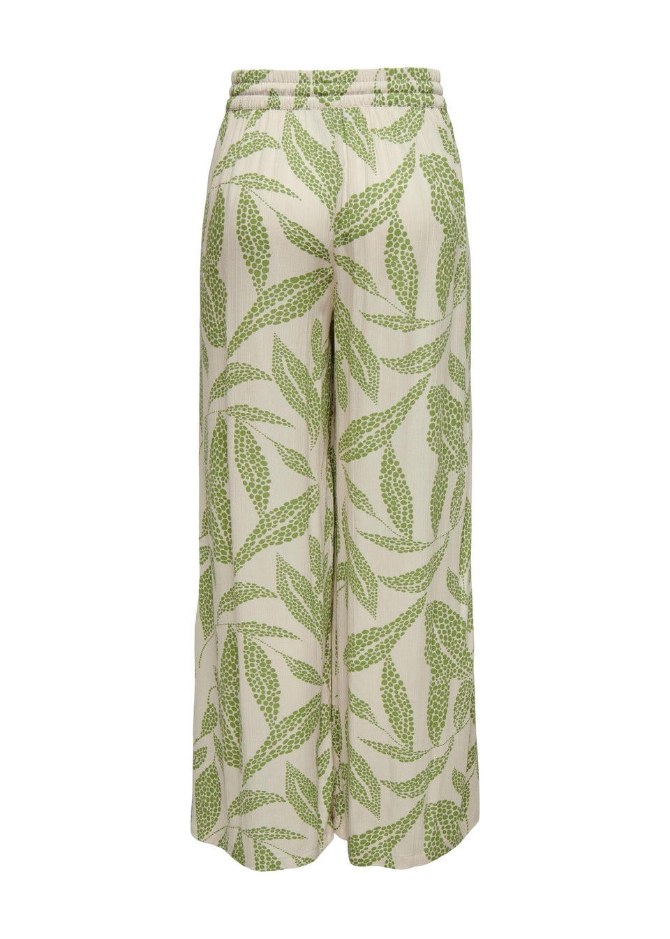 JDY Green Leaf Print Wide Leg Trousers