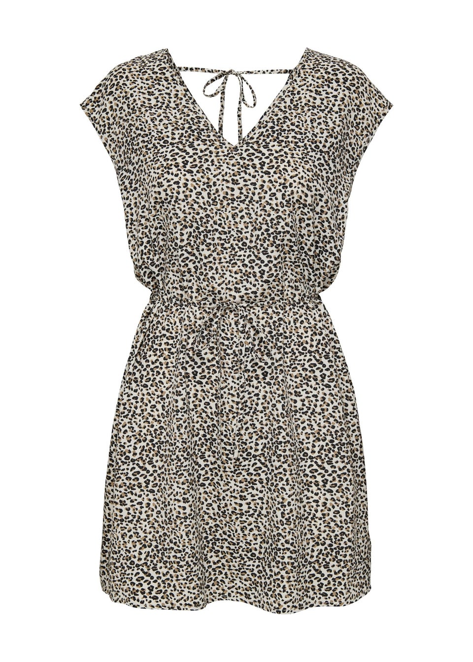 Cream Leopard Print Olivia Neck Dress
