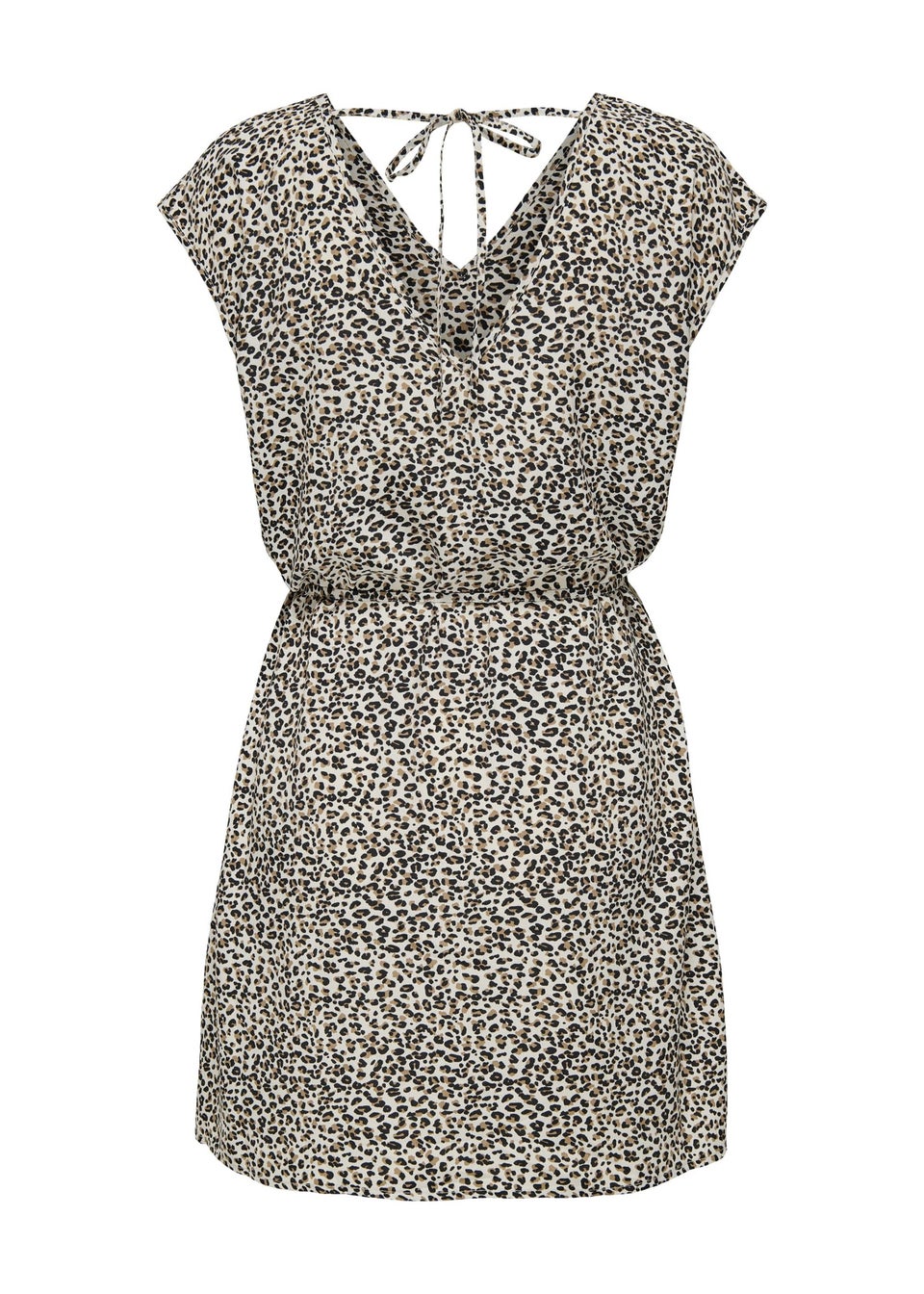 Cream Leopard Print Olivia Neck Dress