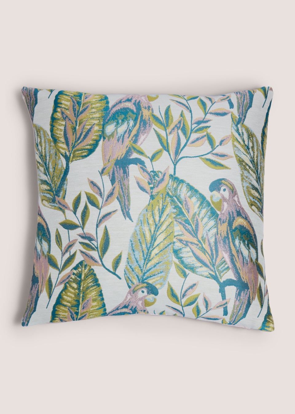 Parrot Print Jacquard Cushion (43cm x 43cm)