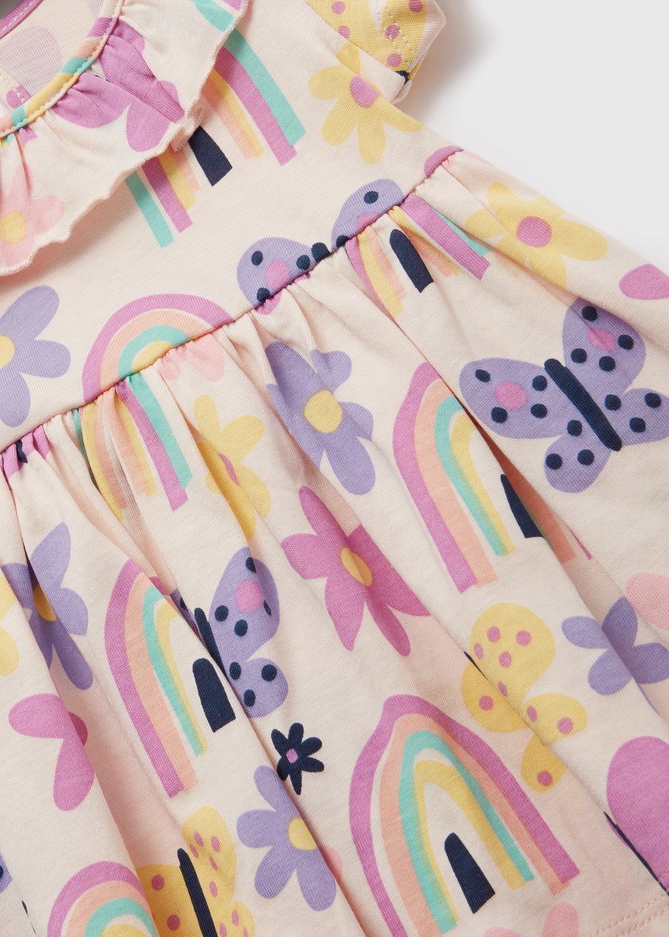 Girls Pink Flower Print Dress (Newborn-23mths)