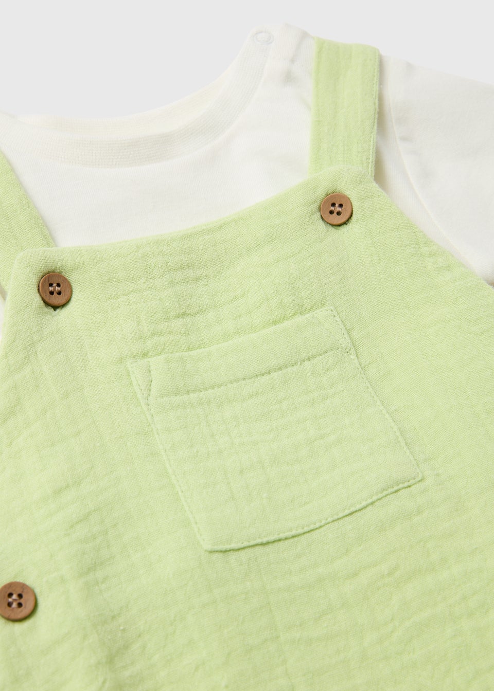 Baby Green Double Cloth Dungaree (Newborn-23mths)