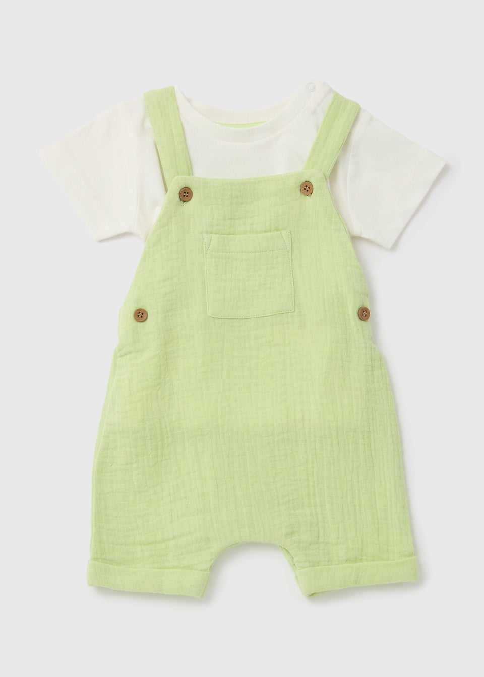 Baby Green Double Cloth Dungaree (Newborn-23mths)