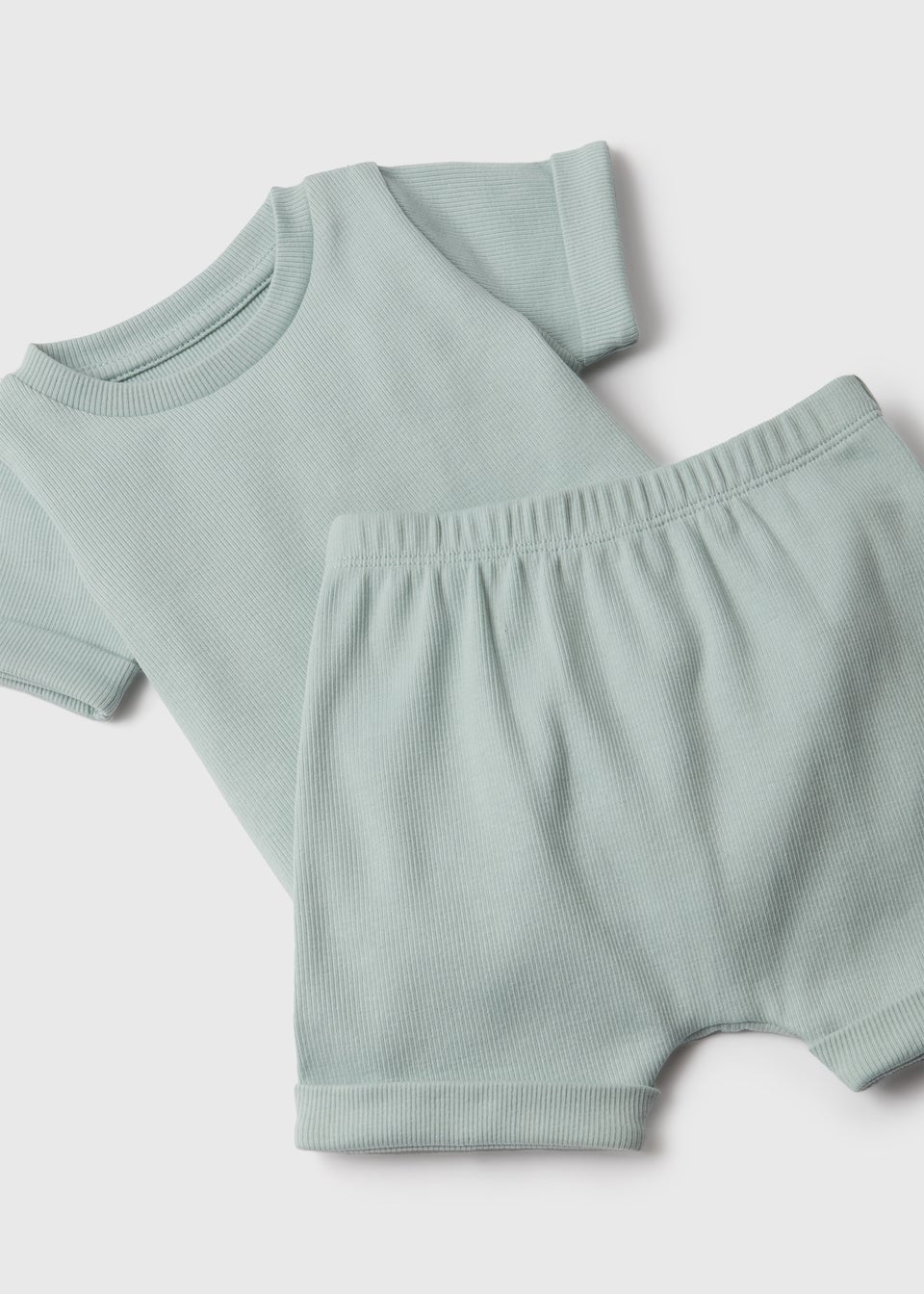 Baby Mint Ribbed T-Shirt & Shorts Set (Newborn-23mths)