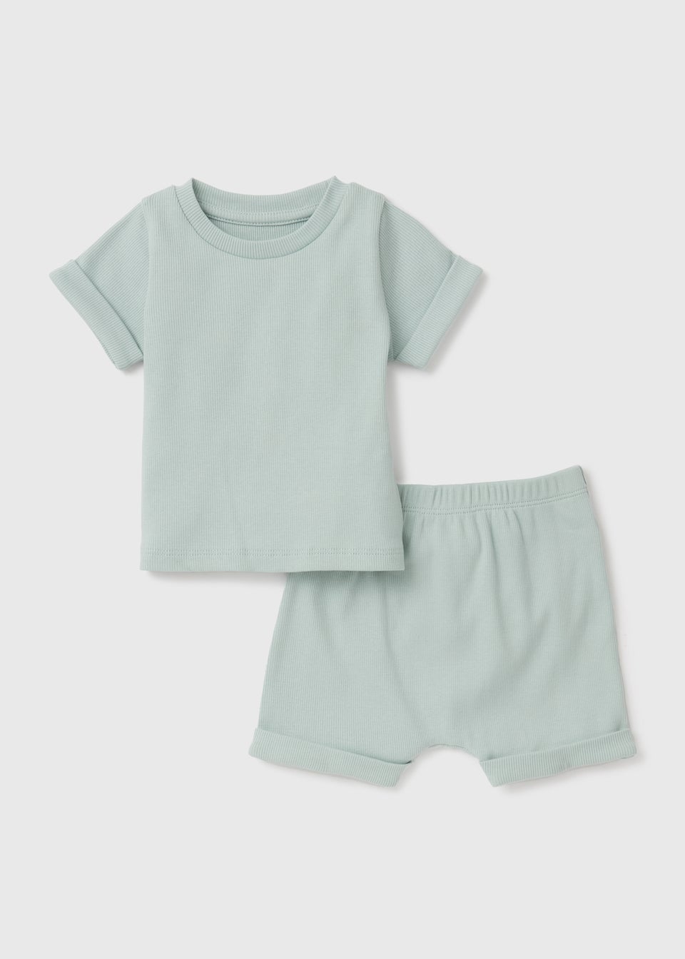 Baby Mint Ribbed T-Shirt & Shorts Set (Newborn-23mths)
