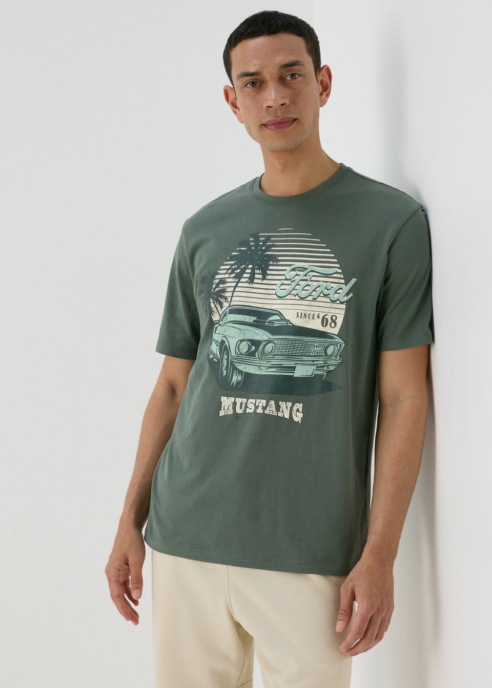 Pine Silver Mustang Print T-Shirt