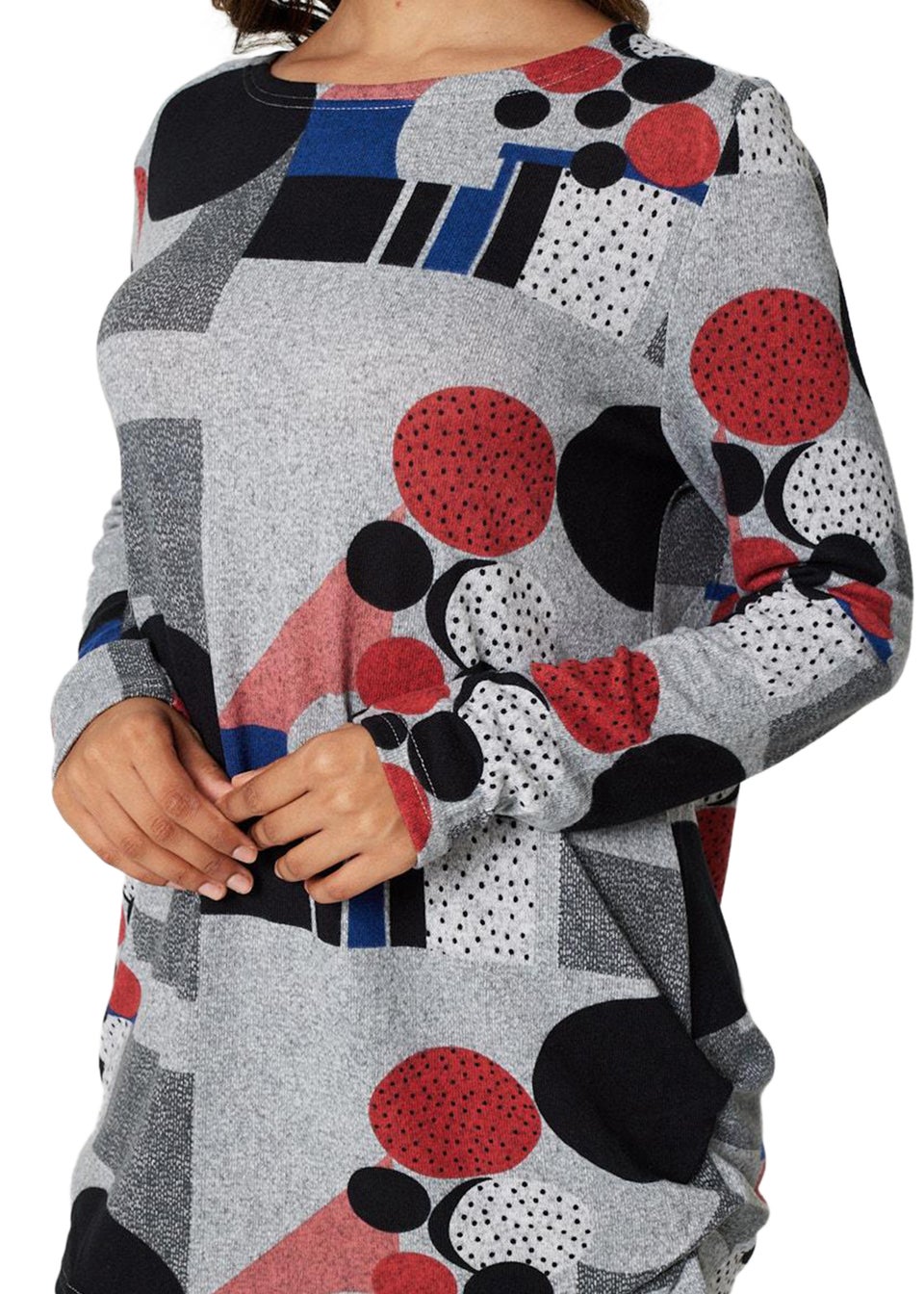 Izabel London Pink Polka Dot Longline Sweatshirt