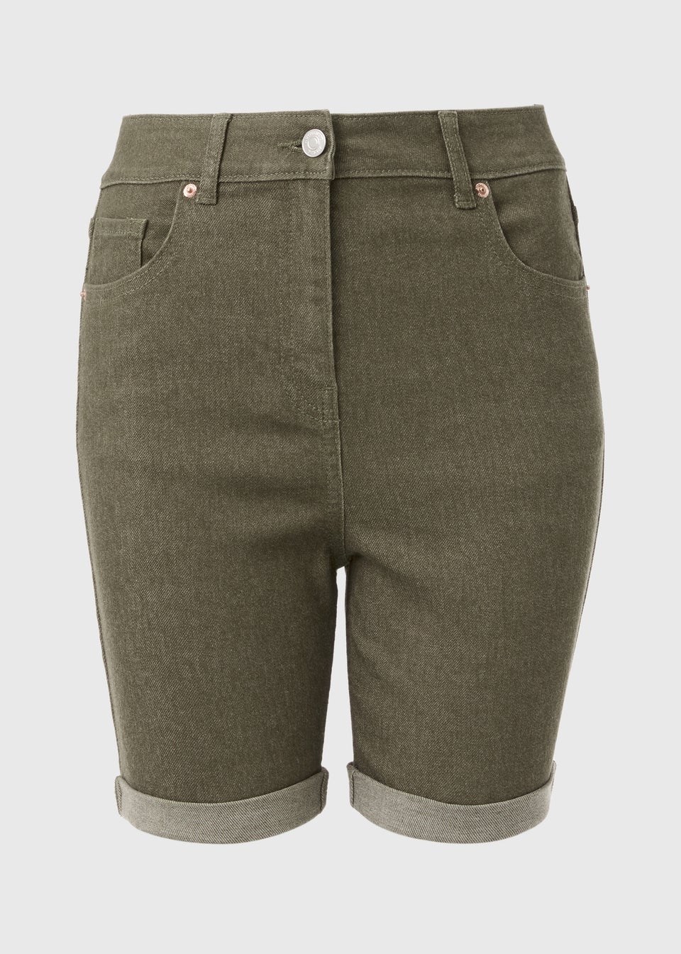 Khaki Denim Shorts