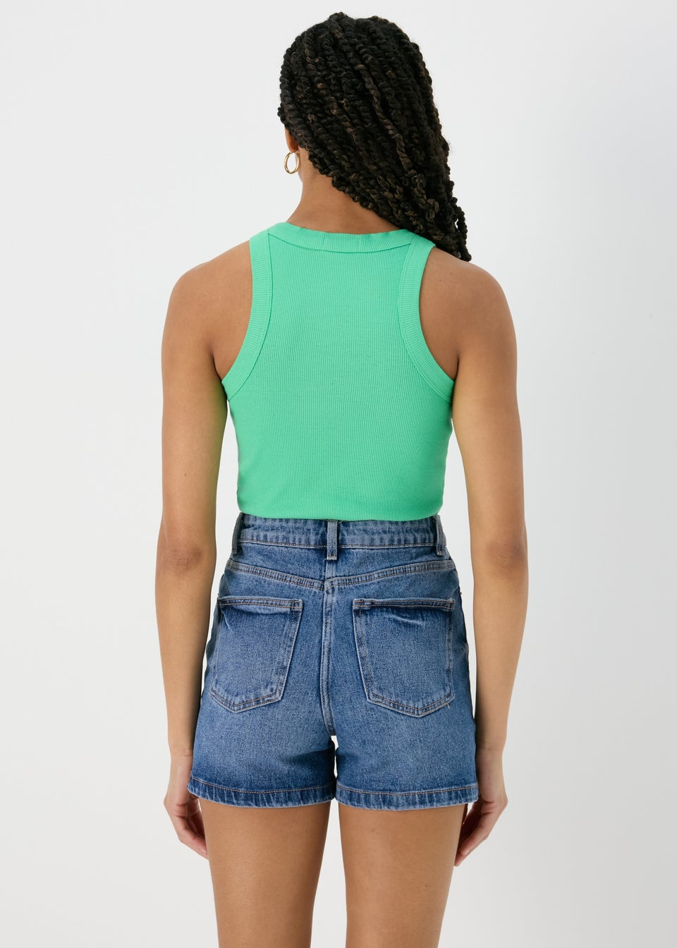 Mid Wash Mom Shorts