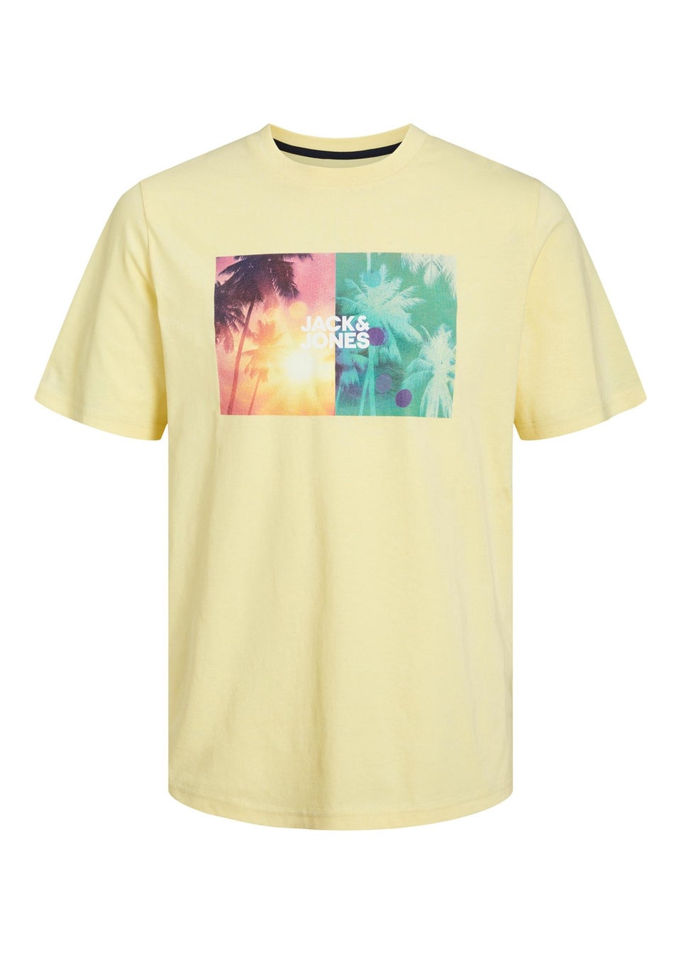 Jack & Jones Boys Yellow Palm Print T-Shirt (6-16yrs)