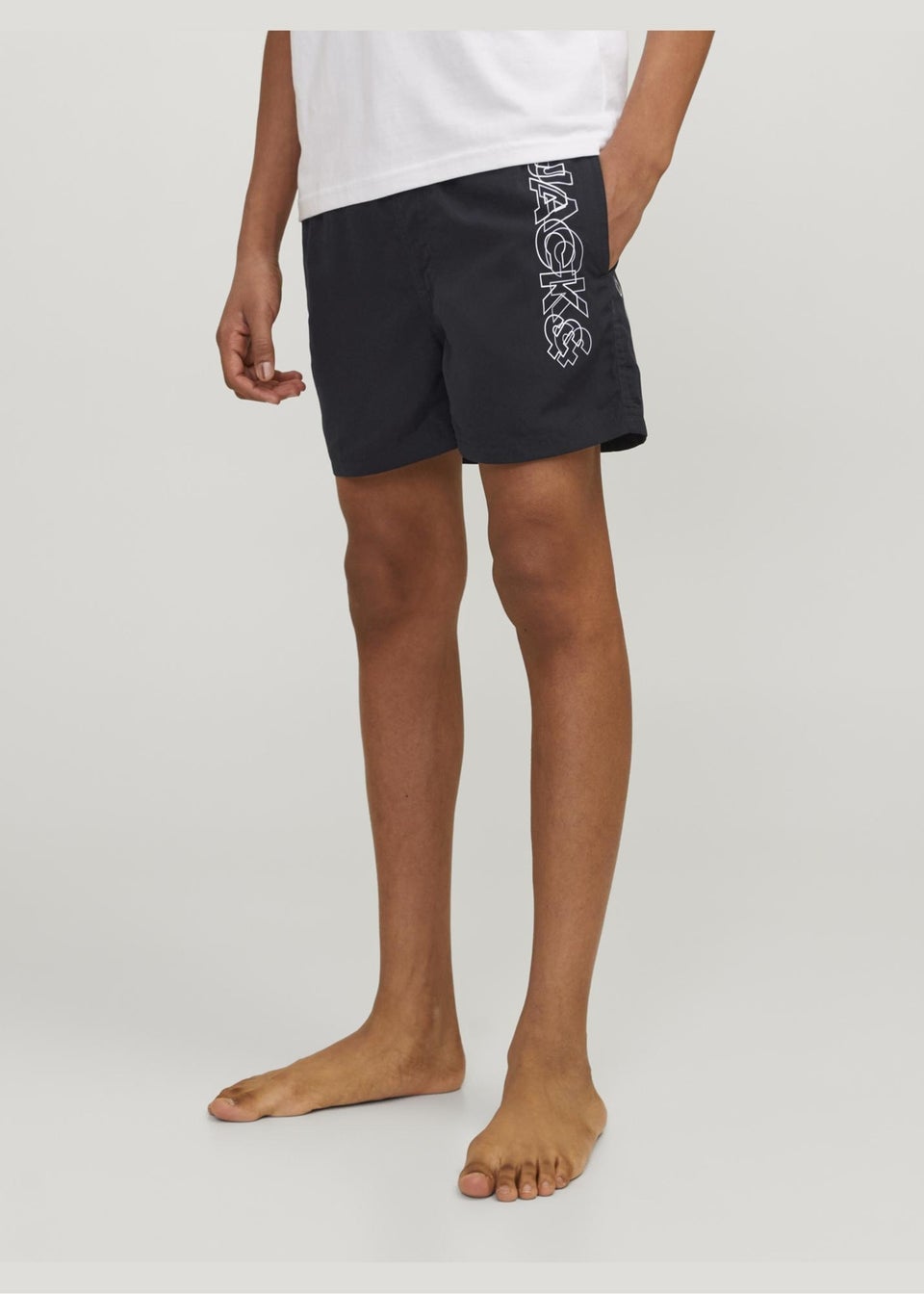 Jack and Jones Boys Black Logo Swim Shorts (8-16yrs)