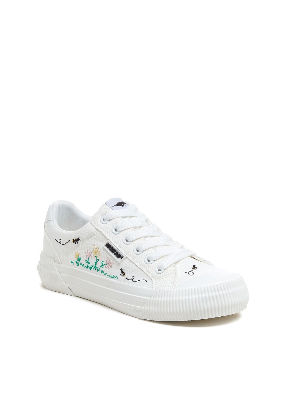 Rocket Dog White Cherry Embossed Trainers