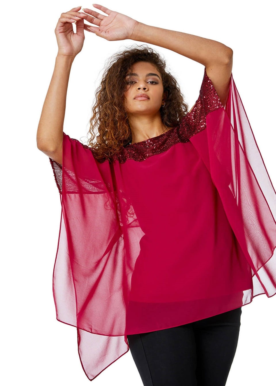 Overlay chiffon top best sale
