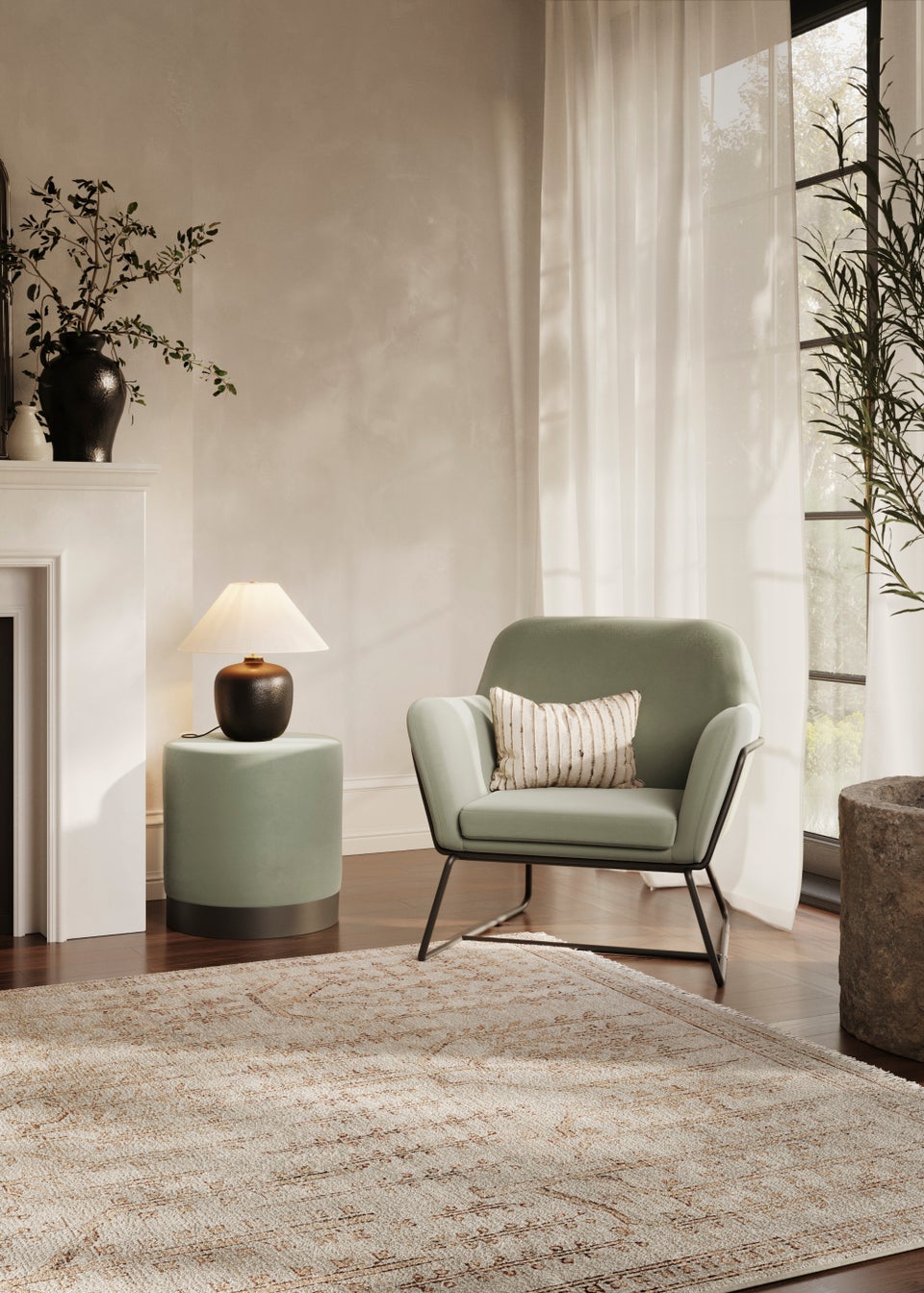 LPD Furniture Charles Armchair Sage (765x660x755mm)