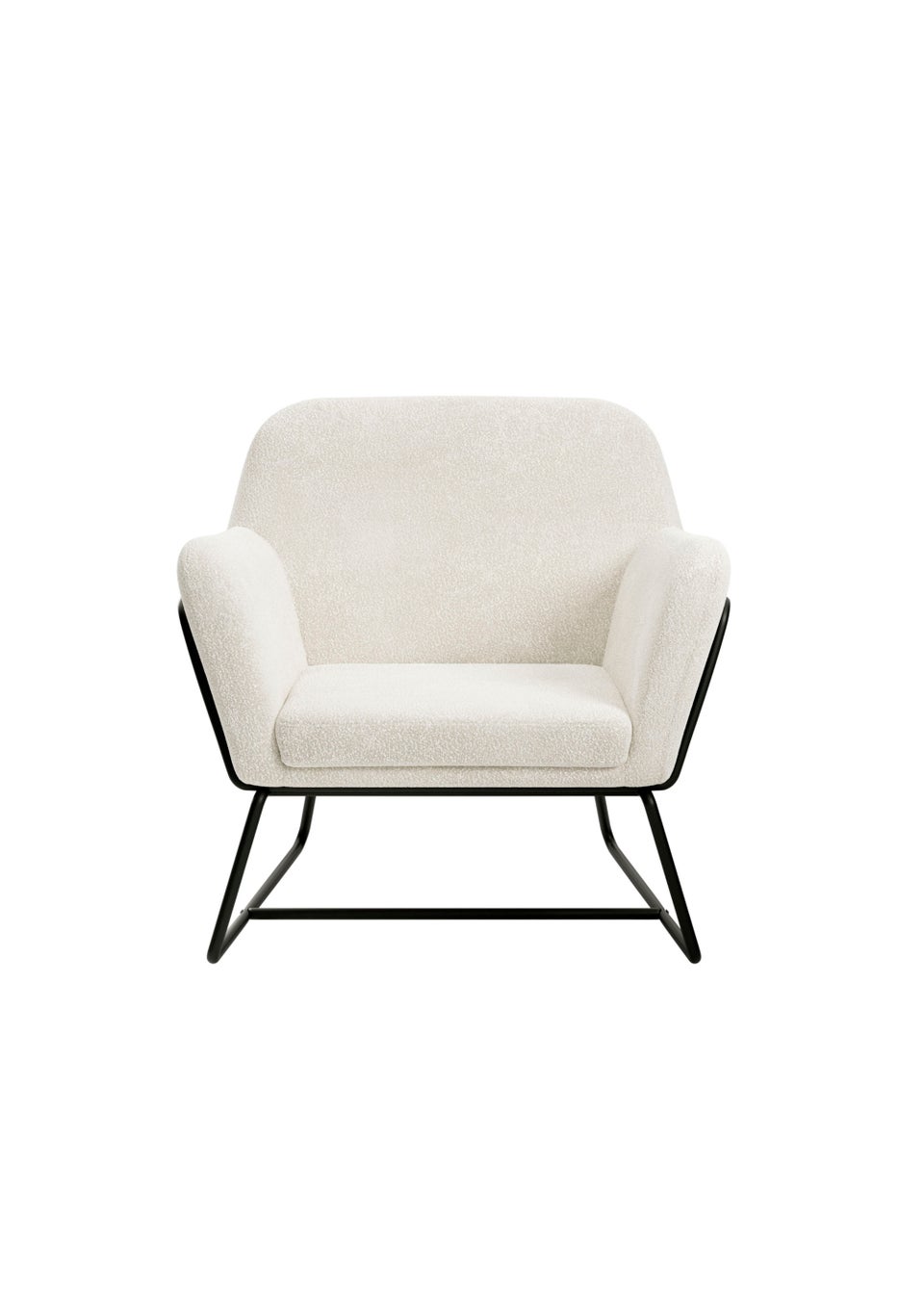 LPD Furniture Charles Armchair Ivory Boucle (765x660x755mm)