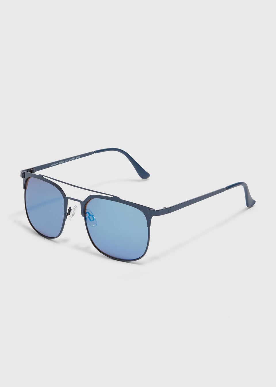 Navy Reflecting Clubmaster Sunglasses