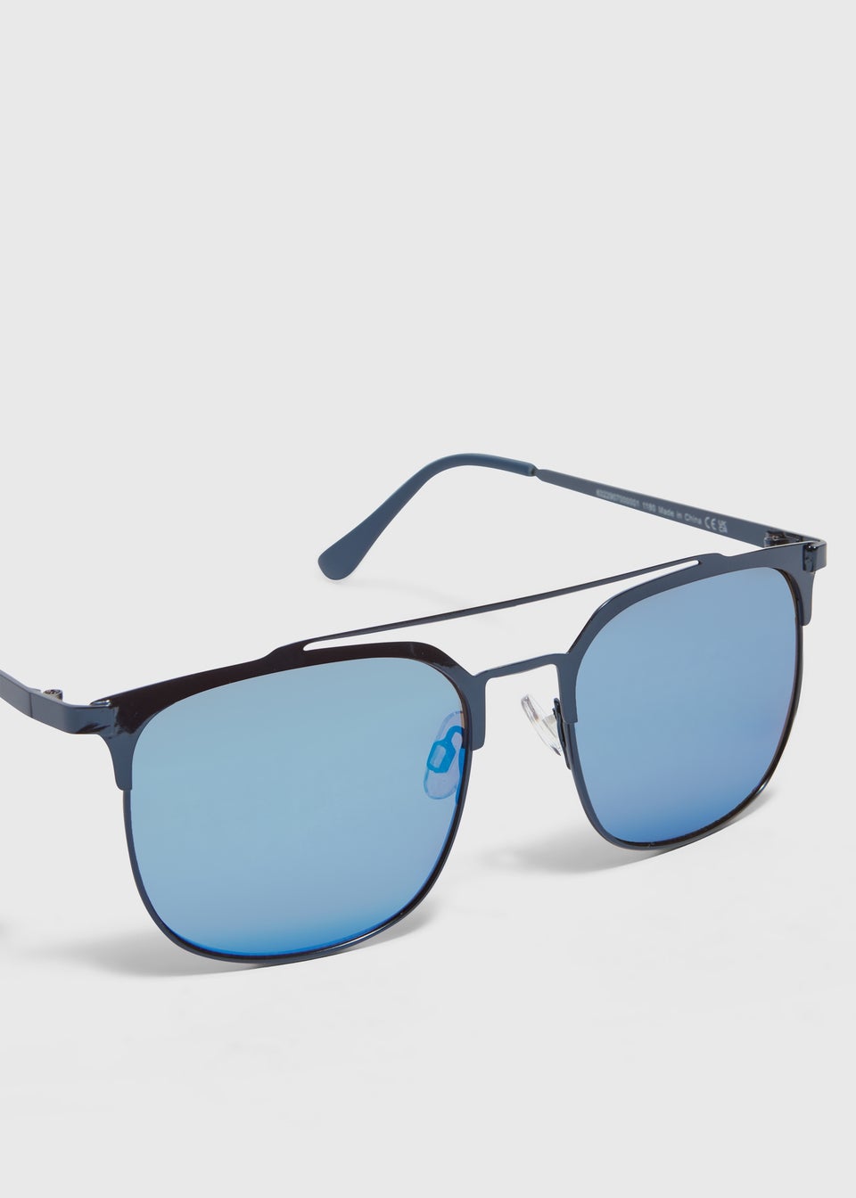 Navy Reflecting Clubmaster Sunglasses