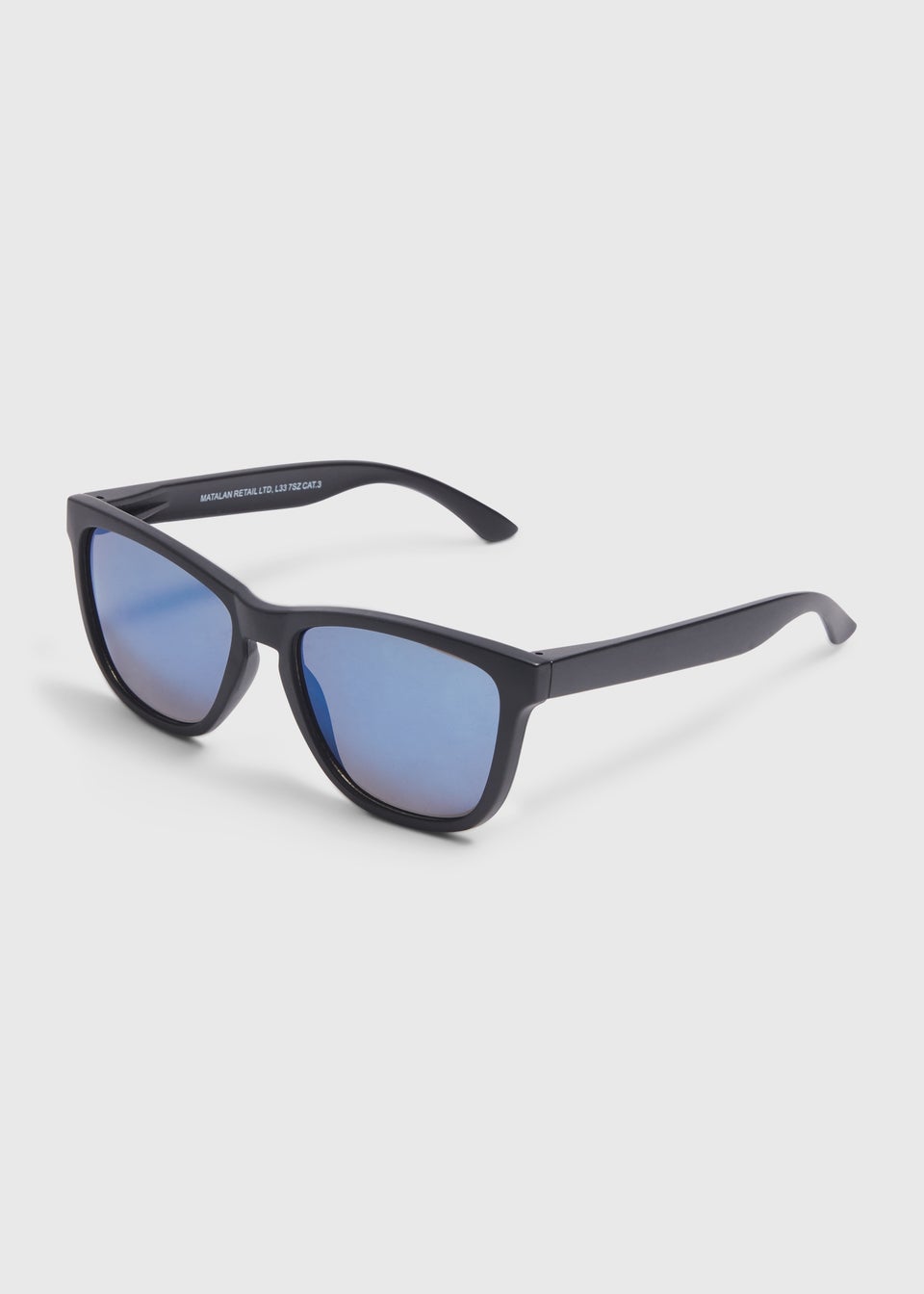 Blue Lens Wayfarer Black Frame Sunglasses