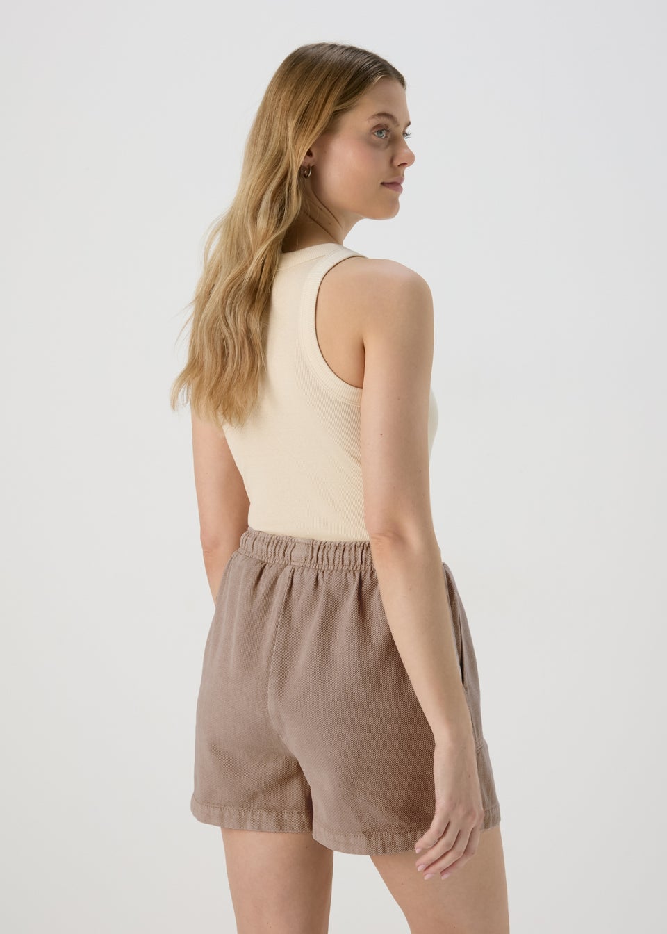 Beige Jogger Shorts
