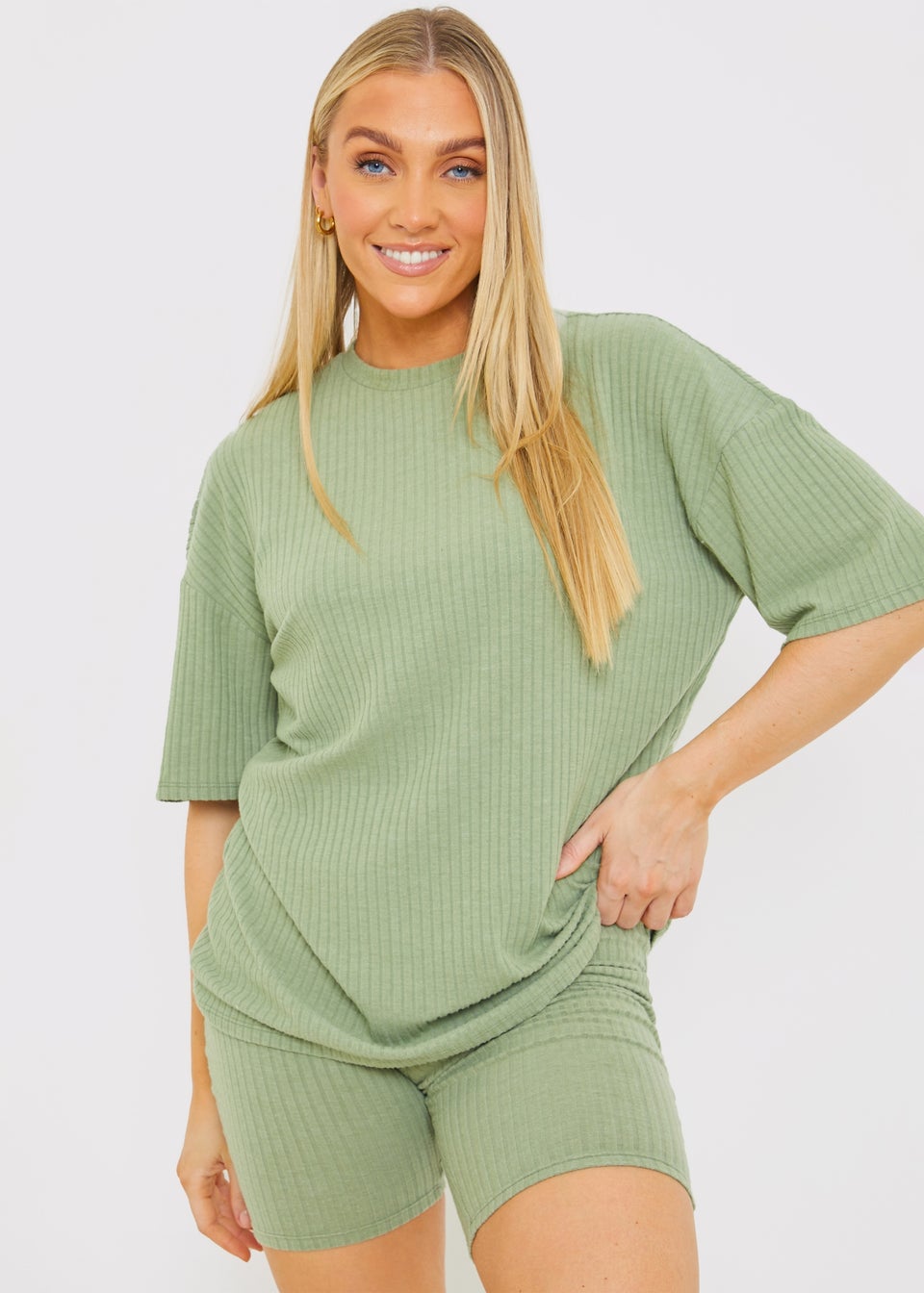 In The Style Sage Ribbed Oversized T-Shirt