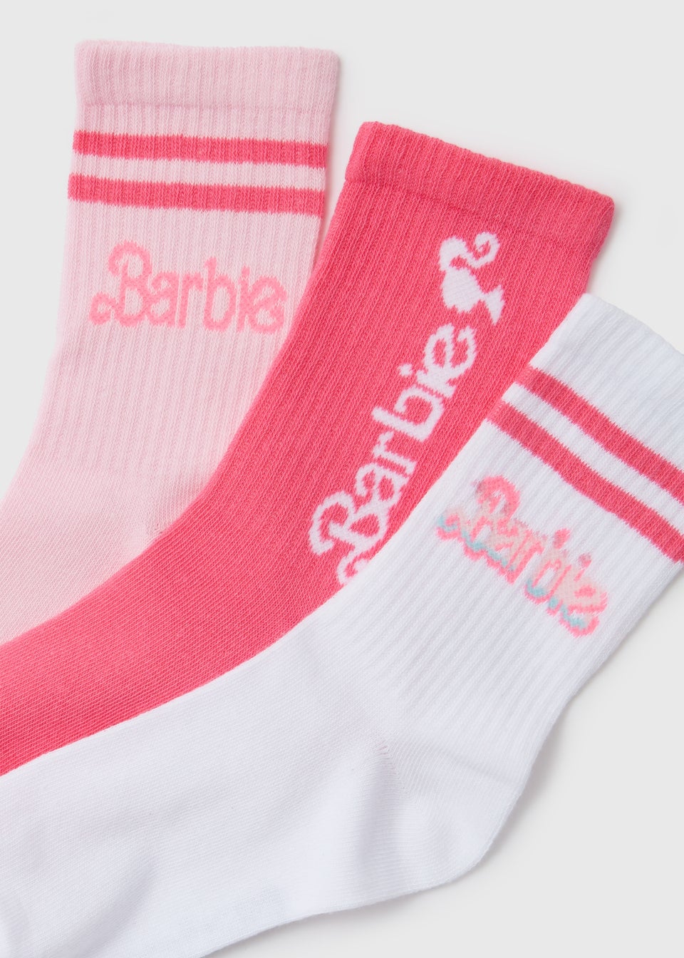 Barbie Girls 3 Pack Pink Socks